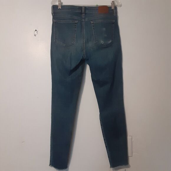 Lucky Brand Jeans Womens 8/29 Mid Rise Super Skinny Ava Dark Wash Distressed - Picture 5 of 11
